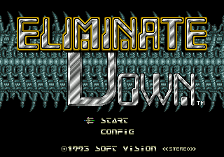 Eliminate Down (Japan) Title Screen